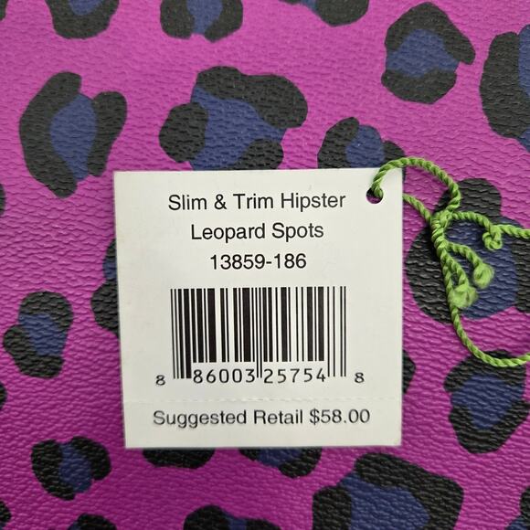 Vera Bradley Slim Trim Hipster Crossbody Faux Leather Purse Purple/Black/Blue - Picture 4 of 5